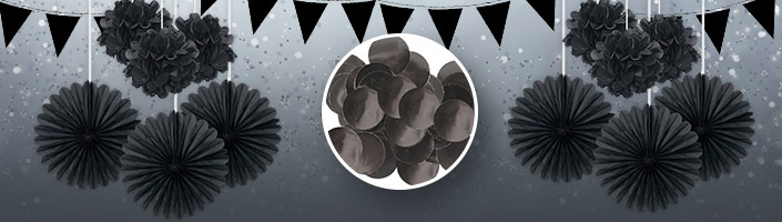 Black Party Decorations, Black Decorations for Party