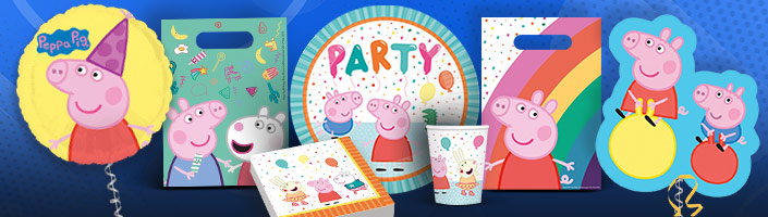 Peppa Pig Party Supplies Bundle with Plates, Napkins, Cups, and Table Cover  for 16 Guests
