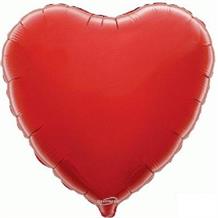 Red Plain Coloured Heart 18" Foil | Helium Balloon