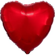 Anagram Red Unpackaged Plain Coloured Heart 18" Foil | Helium Balloon