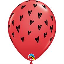 Red Heart Seeds Latex Balloons