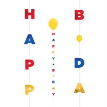 Primary Colours Happy Birthday Balloon String Party Decoration