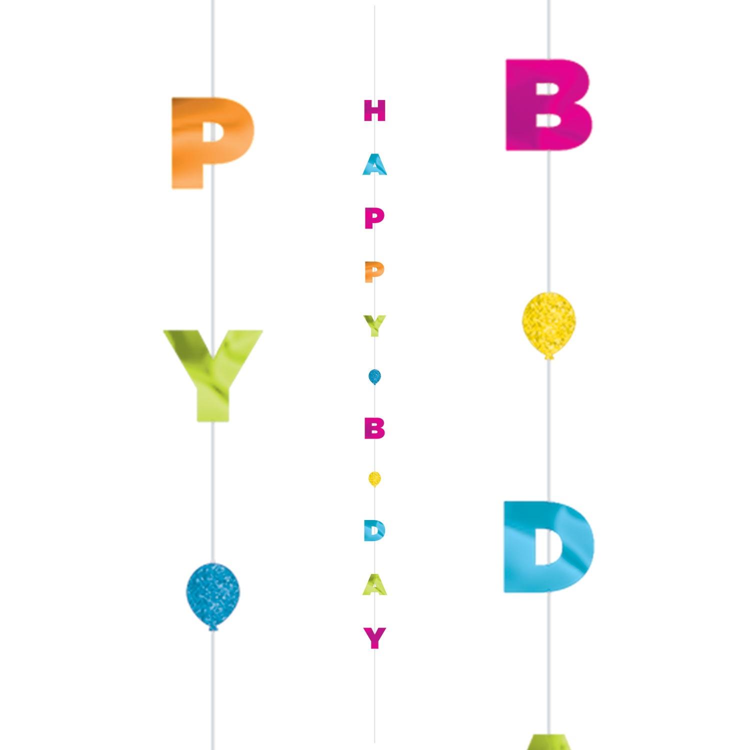 Bright Colours Happy Birthday Balloon String Party Decoration