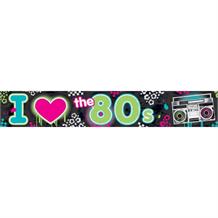 I Love the 1980’s Foil Party Banner | Decoration
