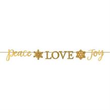 Peace Love Joy Glitter Christmas Banner | Decoration