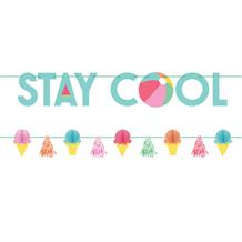 Just Chillin Stay Cool Ice Cream Party Banner