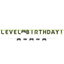 Level Up | Gaming Party Banner | Decoration