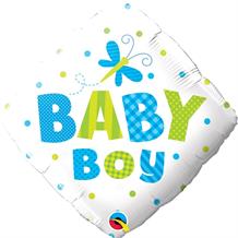 Baby Boy Dragonfly Diamond Baby Shower 18" Foil | Helium Balloon