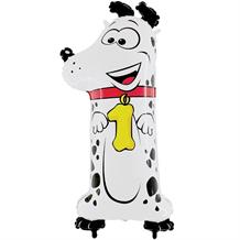 Zooloons Dog | Dalmatian Number 1 Supershape Foil | Helium Balloon