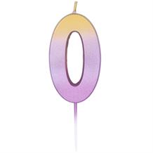 Rose Gold Ombre Number 0 Birthday Cake Candle | Decoration