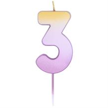 Rose Gold Ombre Number 3 Birthday Cake Candle | Decoration