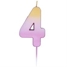 Rose Gold Ombre Number 4 Birthday Cake Candle | Decoration