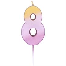 Rose Gold Ombre Number 8 Birthday Cake Candle | Decoration