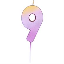 Rose Gold Ombre Number 9 Birthday Cake Candle | Decoration