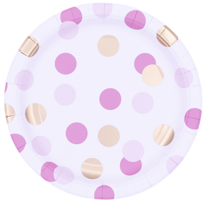 Pink and Gold Dots Party 23cm Plates