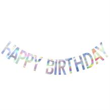 Iridescent Happy Birthday Party Paper Banner