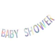 Iridescent Baby Shower Party Paper Banner