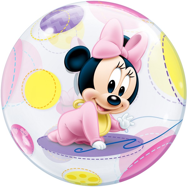 Baby Minnie Mouse 22&#34; Qualatex Bubble Party Balloon