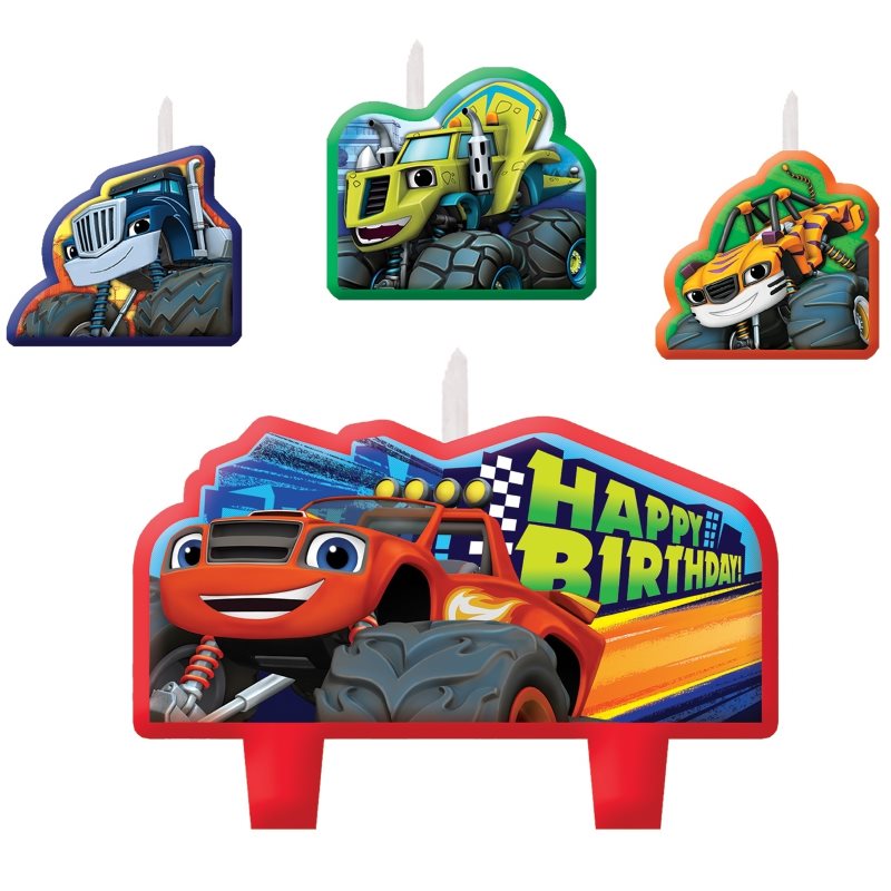 Blaze Happy Birthday Candles pack of 4 171582