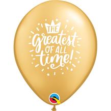 Greatest of All Time Gold 11" Latex Party Balloons