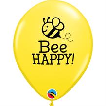 Bee Happy Yellow 11" Latex Party Balloons
