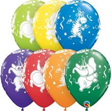 Colourful Party Animals | Elephant | Zebra 11" Qualatex Latex Party Balloons