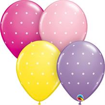 Pastel Coloured Polka Dots 11" Qualatex Latex Party Balloons