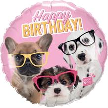 Puppies Happy Birthday | Sunglasses 18" Foil | Helium Balloon
