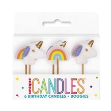 Unicorn and Rainbow Shaped Cake Candles | Decorations