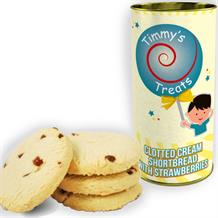 Timmy’s Treats Clotted Cream Shortbread Biscuits with Strawberries Gift Drum 200 grams