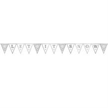 Let it Snow Silver | Christmas Flag Banner | Bunting | Decoration