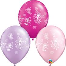Pink Fairies and Butterflies Party Latex Balloons