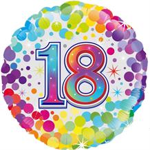Age 18 Colourful Confetti 18" Foil | Helium Balloon