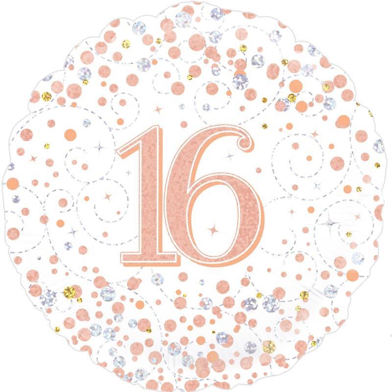 Rose Gold Confetti 16th Birthday 18&#34; Foil | Helium Balloon