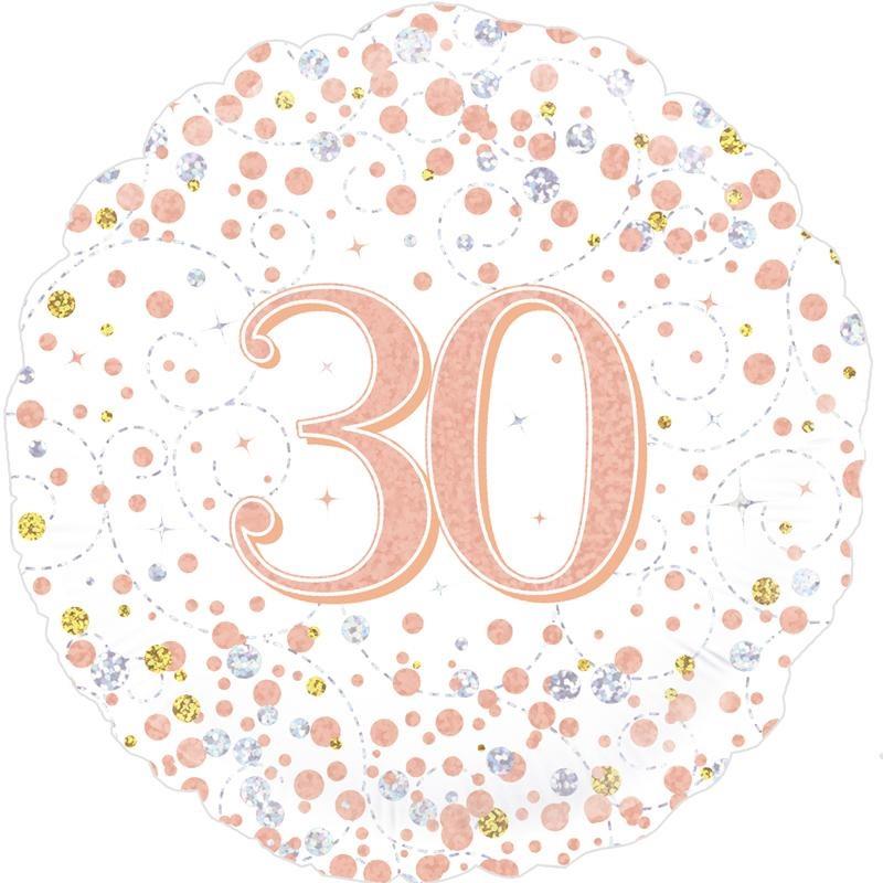 Rose Gold Confetti 30th Birthday 18&#34; Foil | Helium Balloon