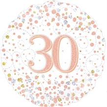 Rose Gold Confetti 30th Birthday 18" Foil | Helium Balloon