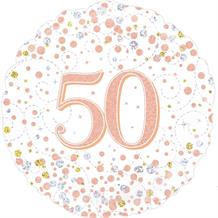 Rose Gold Confetti 50th Birthday 18" Foil | Helium Balloon