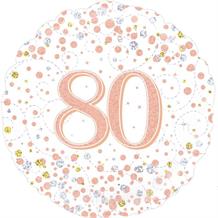 Rose Gold Confetti 80th Birthday 18" Foil | Helium Balloon