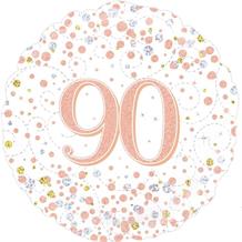 Rose Gold Confetti 90th Birthday 18" Foil | Helium Balloon