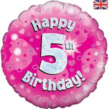 Happy 5th Birthday Pink Foil | Helium Balloon