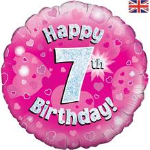 Happy 7th Birthday Pink Foil | Helium Balloon