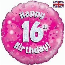 Happy 16th Birthday Pink 18" Foil | Helium Balloon