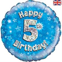 Happy 5th Birthday Blue Foil | Helium Balloon