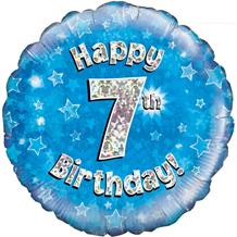 Happy 7th Birthday Blue Foil | Helium Balloon