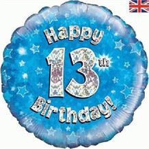Happy 13th Birthday Blue 18" Foil | Helium Balloon