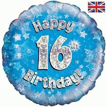 Happy 16th Birthday Blue 18" Foil | Helium Balloon