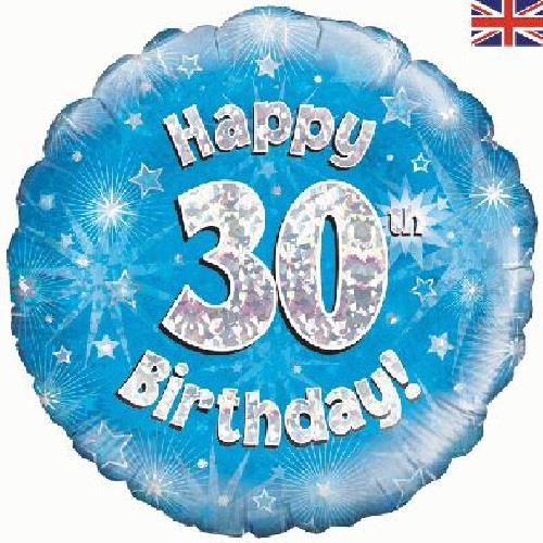 Happy 30th Birthday Blue 18&#34; Foil | Helium Balloon