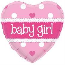 Pink Polka Dot Baby Girl Baby Shower 18" Foil | Helium Balloon