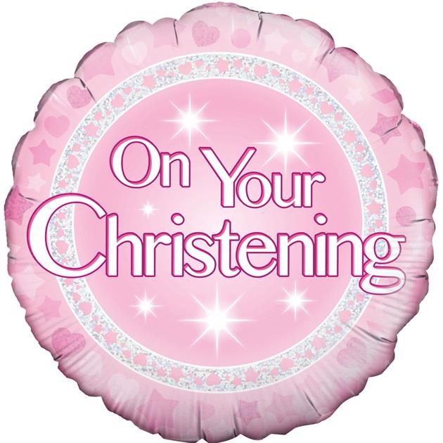 Pink On Your Christening 18&#34; Foil | Helium Balloon