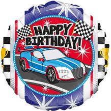 Racing Car Happy Birthday 18" Foil | Helium Balloon